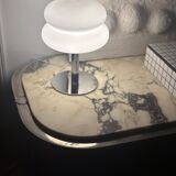 Lampe champignon design années 70 verre opaline acier chromé vintage variateur