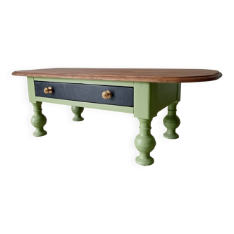 Table basse ancienne en chêne massif début XXeme