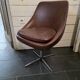Swivel armchair with chrome metal legs from the 70s