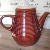 Vintage Striped Stoneware Teapot