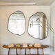 Irregular trapeze mirror organic brass black minimalist 90x140cm