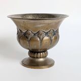 Cache-pot vintage en laiton avec piédestal