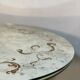 Round coffee table base in gilded wrought iron beautiful top enamelled glass 50s