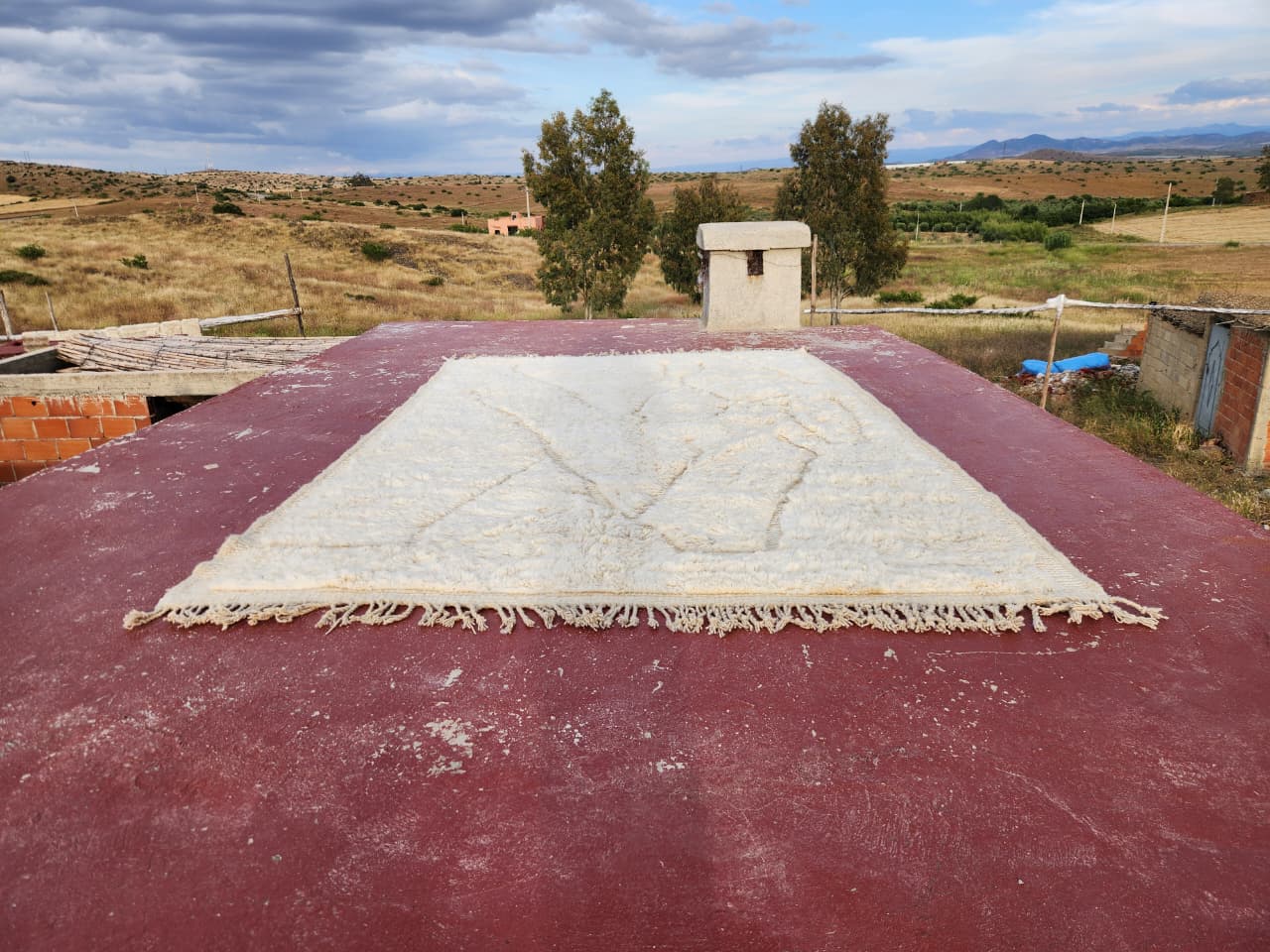 Authentic Beni Ouarain rug 300 x 200 cm in natural wool