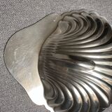 Large shell dish in silver metal Christofle Fleuron