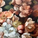Still life with flowers. signature. in a beautiful, expensive setting.