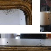 Ancien miroir style Louis Phillipe doré 670 mm x 510 mm