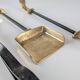 Brutalist iron and brass fireplace set by David Marshall, 1970s