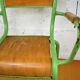 Metal and wood school chair with armrest