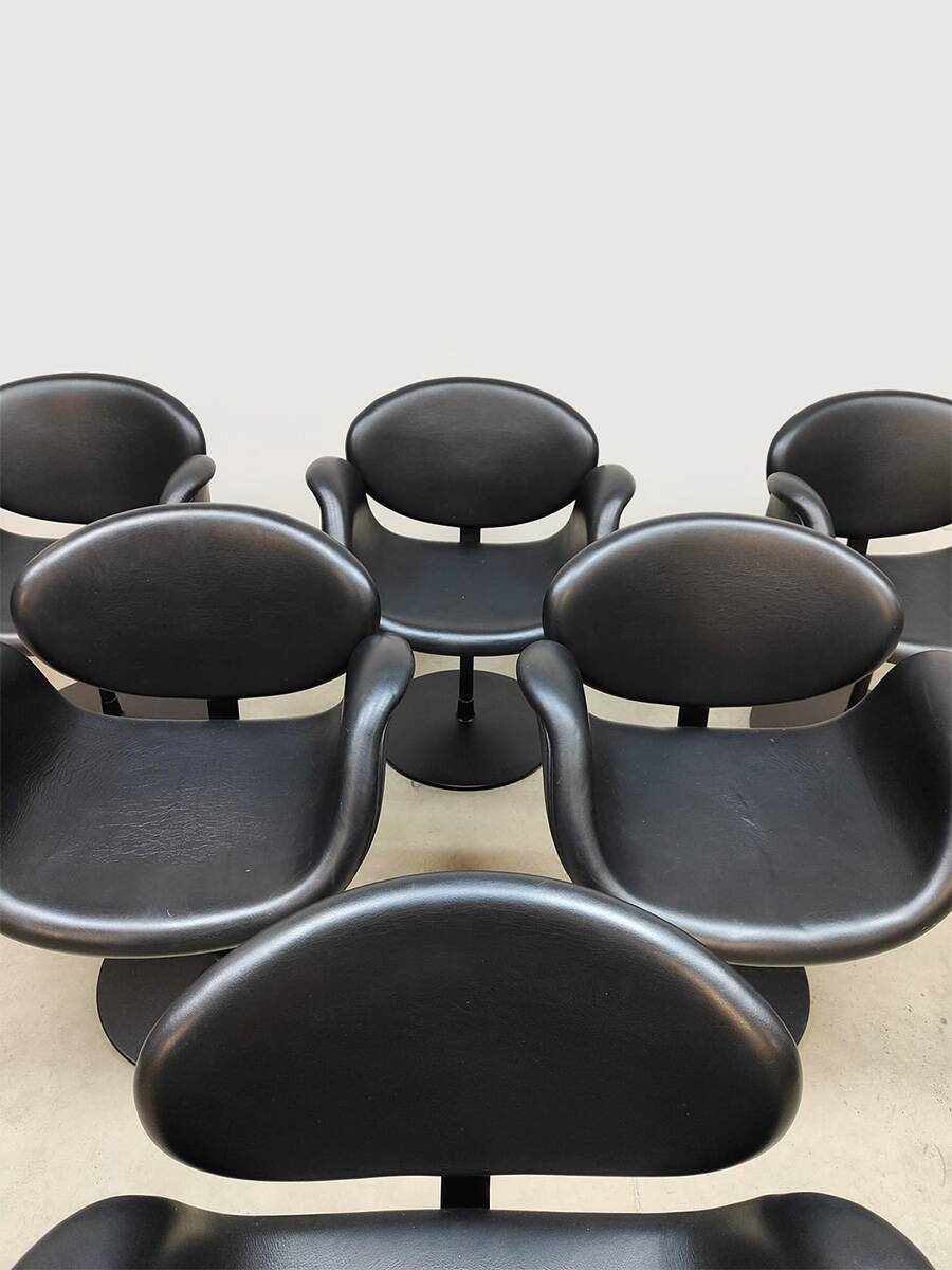 Vintage Dutch design 'Little Tulip' swivel chairs by Pierre Paulin for Artifort