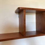 Varnished wooden wall shelf, 1960s