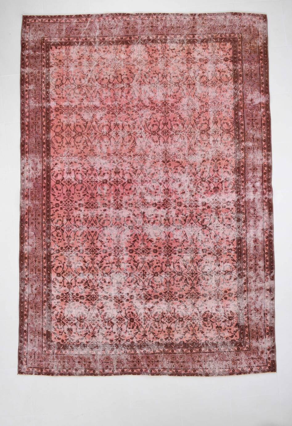 Vintage Large Pink & Red Floral Rug, 207x297Cm