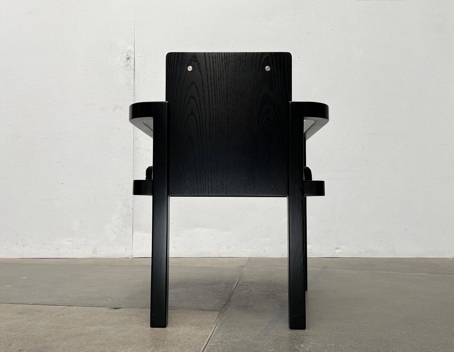 German armchair model D51 Fagus with Bauhaus pattern cushion by Walter Gropius for Tecta