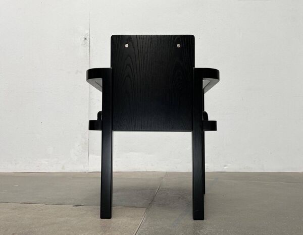 Fauteuil allemand modèle D51 Fagus avec coussin motif Bauhaus par Walter Gropius pour Tecta