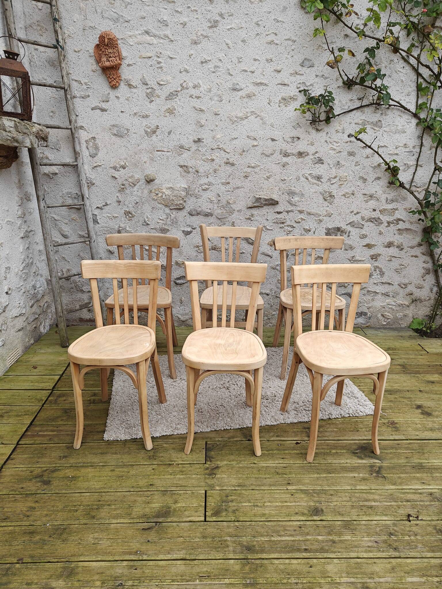 antique sandblasted bistro chairs