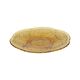 Vintage Art Deco Flat Fruit Bowl Amber Pressed Glass Fait en Belgique
