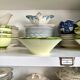 Hand-painted ceramic alcea bowl, size L