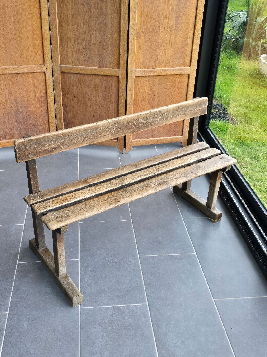 Old oak school bench