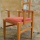 Vintage light oak armchair