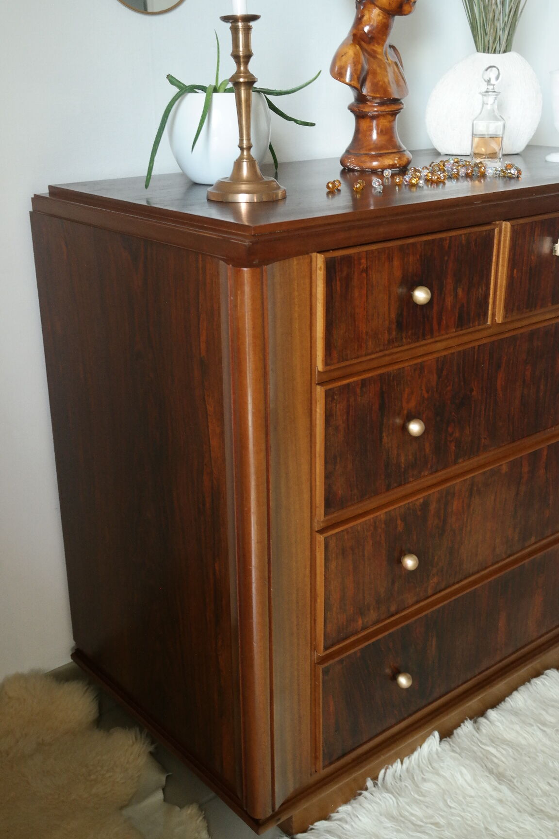 Commode art déco en palissandre et acajou