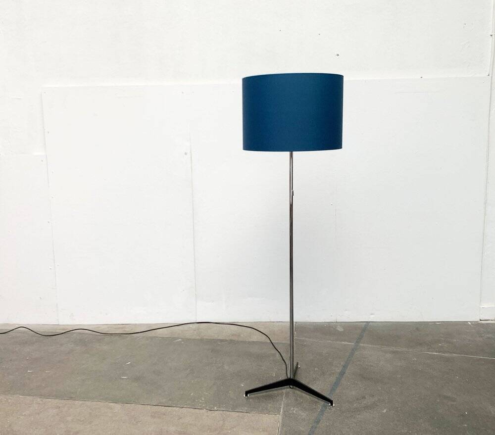 Blue tripod floor lamp from the mid-century German space age by Staff Leuchten, 1960s.