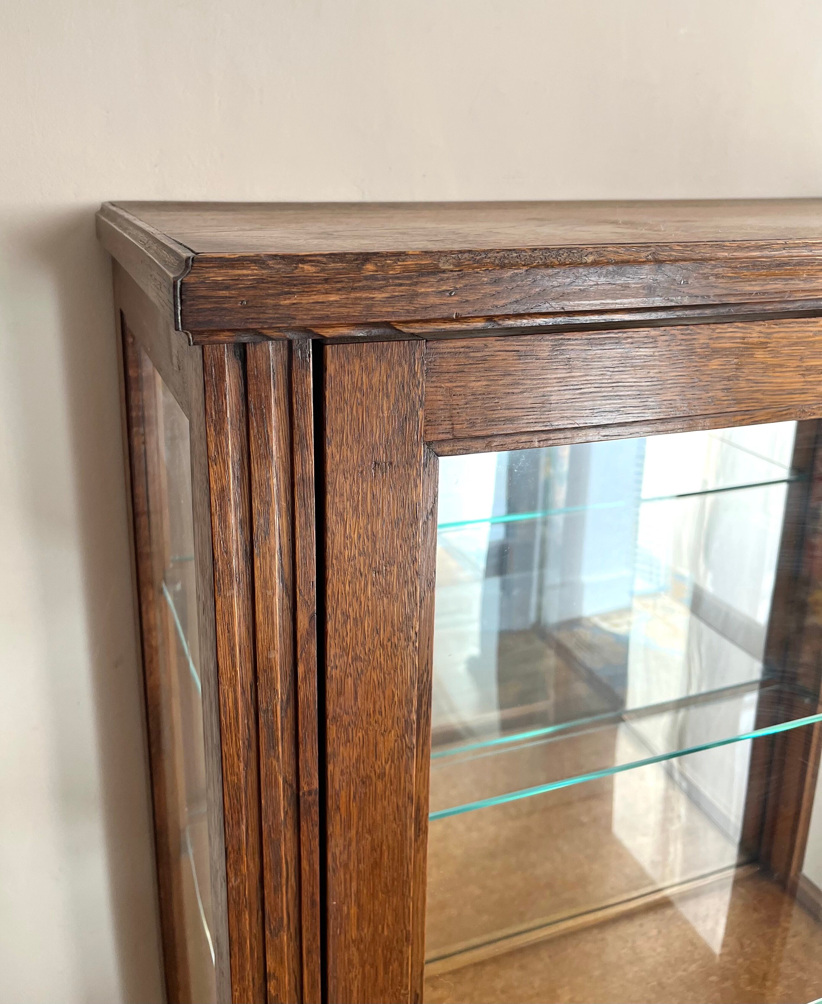 Antique oak window foot mustache