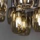 20thC ITALIAN CHROME & SMOKED GLASS EIGHTEEN LIGHT CHANDELIER c.1970