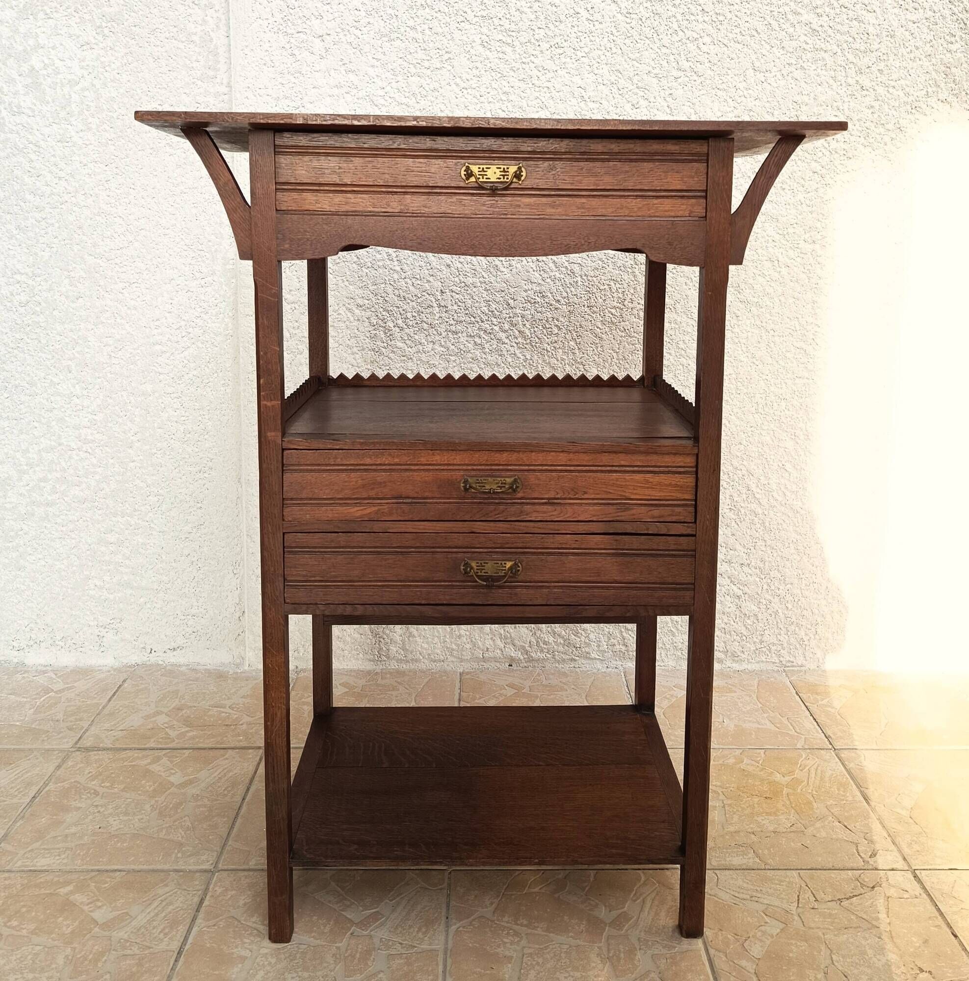 Vintage oak accent cabinet