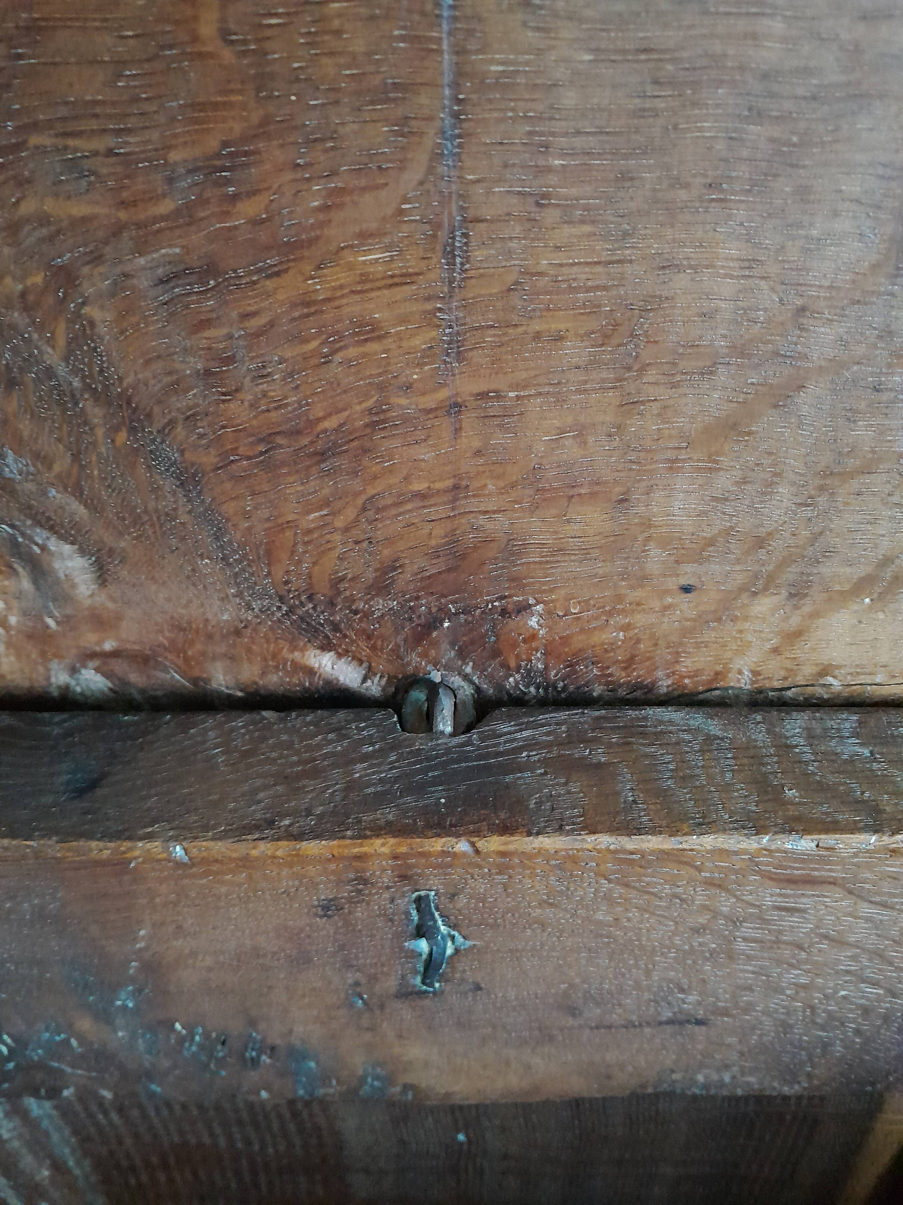 19th century oak castle chest