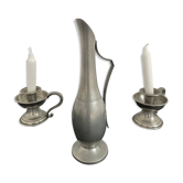 Aiguière en étain vintage vase en étain décoration d'intérieur - années 50