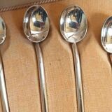 Box of 8 spoons silver metal cocktail straw 30s