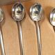 Box of 8 spoons silver metal cocktail straw 30s