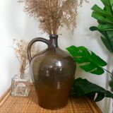 Brown enamelled sandstone canister