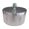 Art deco crystal candy maker and silver lid