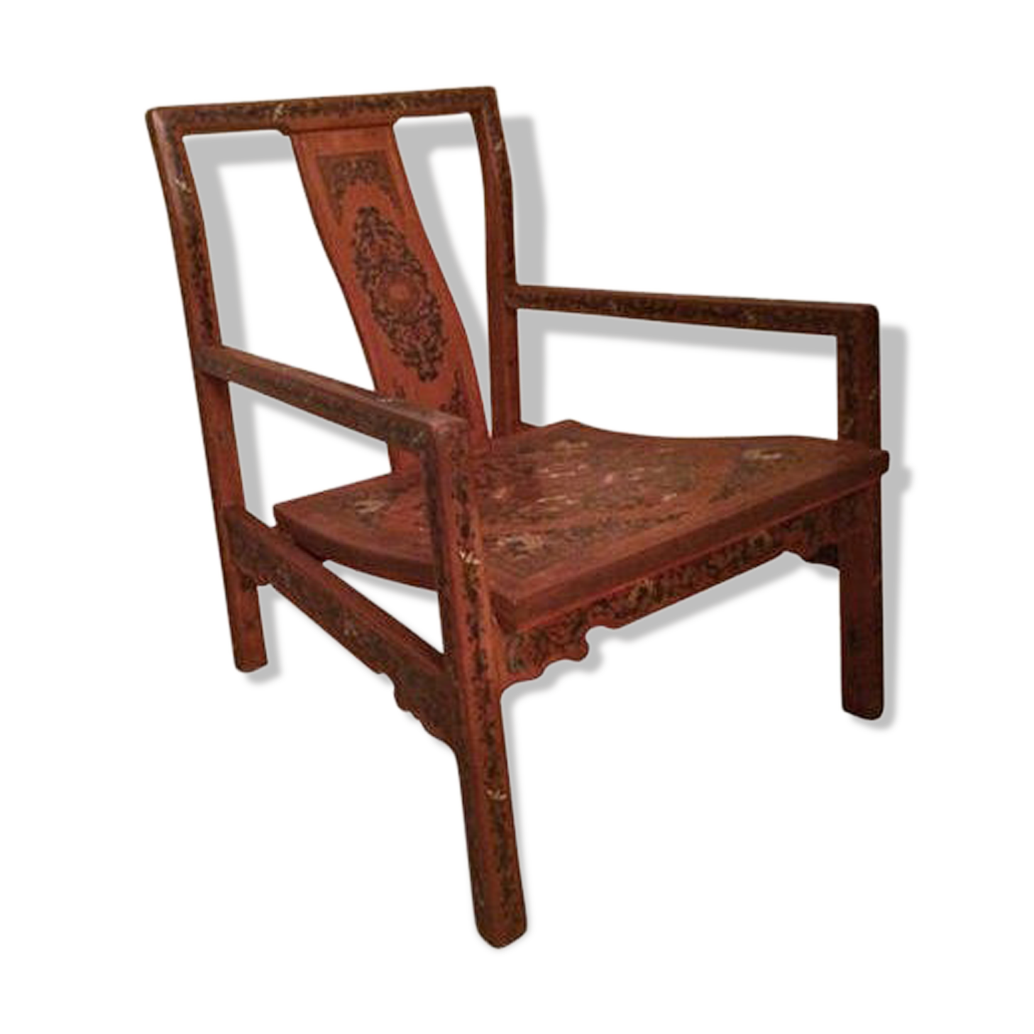 Lacquer armchair Coromandel China 19th century