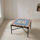 Handcrafted Moroccan coffee table in zellige – Hand-painted tiles