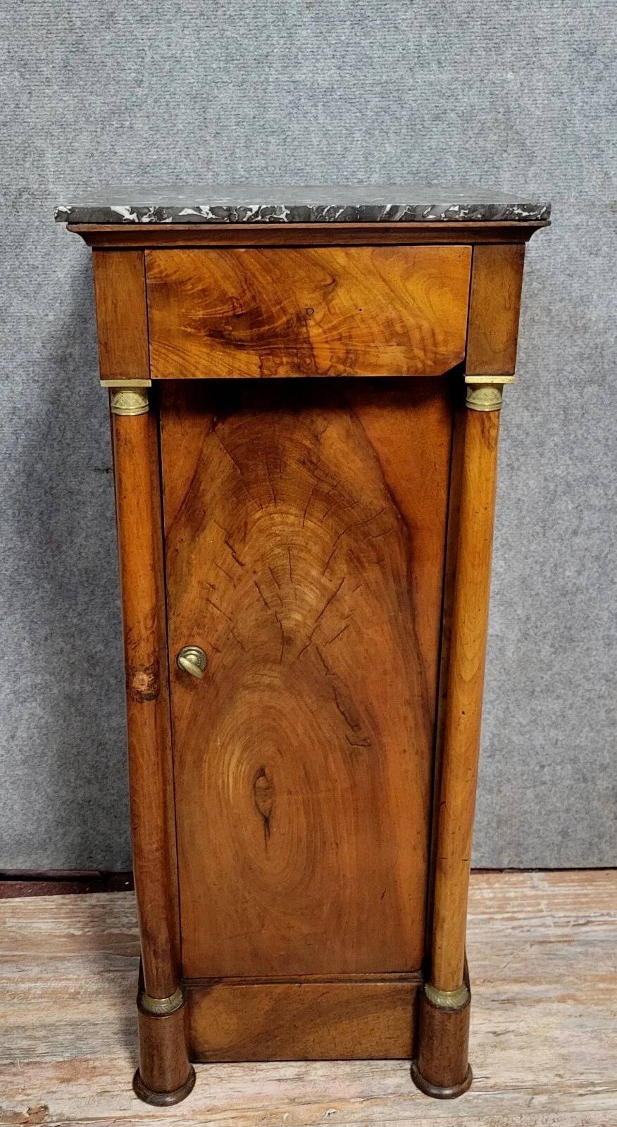 Empire period walnut bedside table or nightstand circa 1800