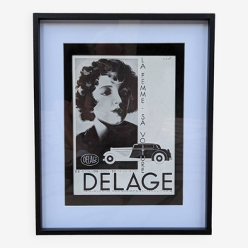 "Original" advertising poster from 1930 for Delage automobiles