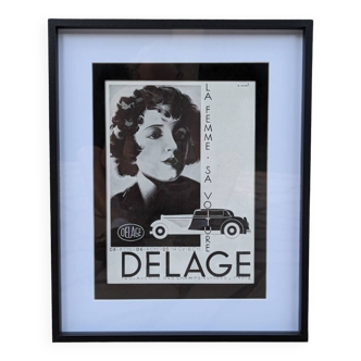 "Original" advertising poster from 1930 for Delage automobiles