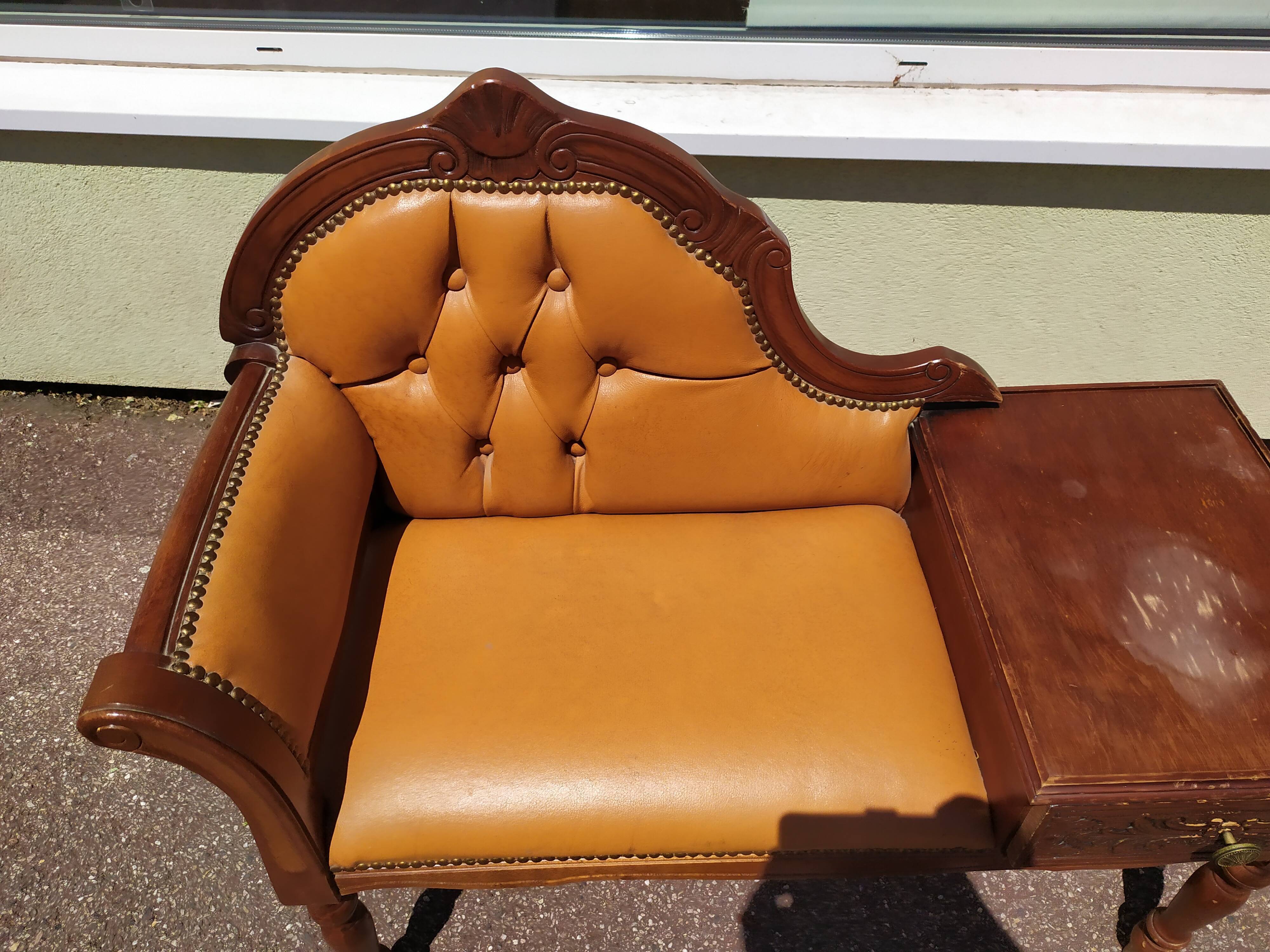 Old phone furniture with seating