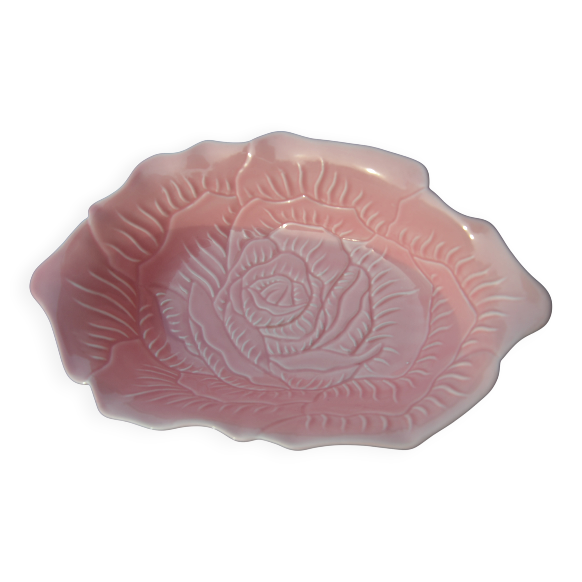 Rose-shaped ceramic bowl/deep plate.