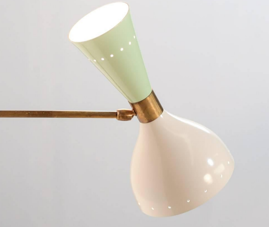 Pair of wall light diabolo white and sage green