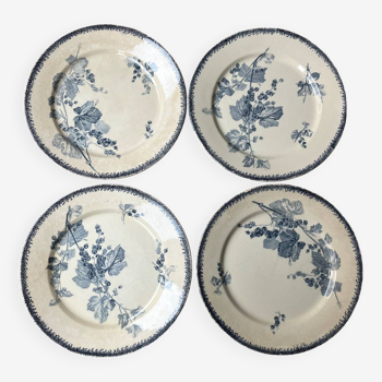 Set of 4 Sarreguemines Redcurrant flat plates