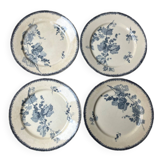 Set of 4 Sarreguemines Redcurrant flat plates