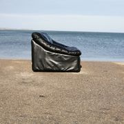 De Pas, D'Urbino and Lomazzi sofa, France, 1980s, black leather, Cinna