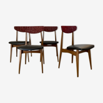 Suite de 4 chaises des années 60 restaurées