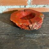 Vintage 70s ROMANO BIANCHI Red Alabaster Ashtray Made in Italy