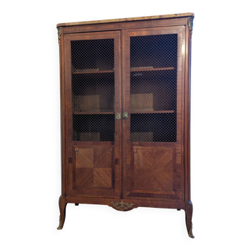 Marquetry library in Transition style Louis XV / Louis XVI