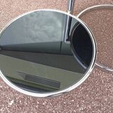 Round coffee table in glass and vintage chrome