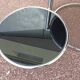 Table basse ronde en verre et chrome vintage